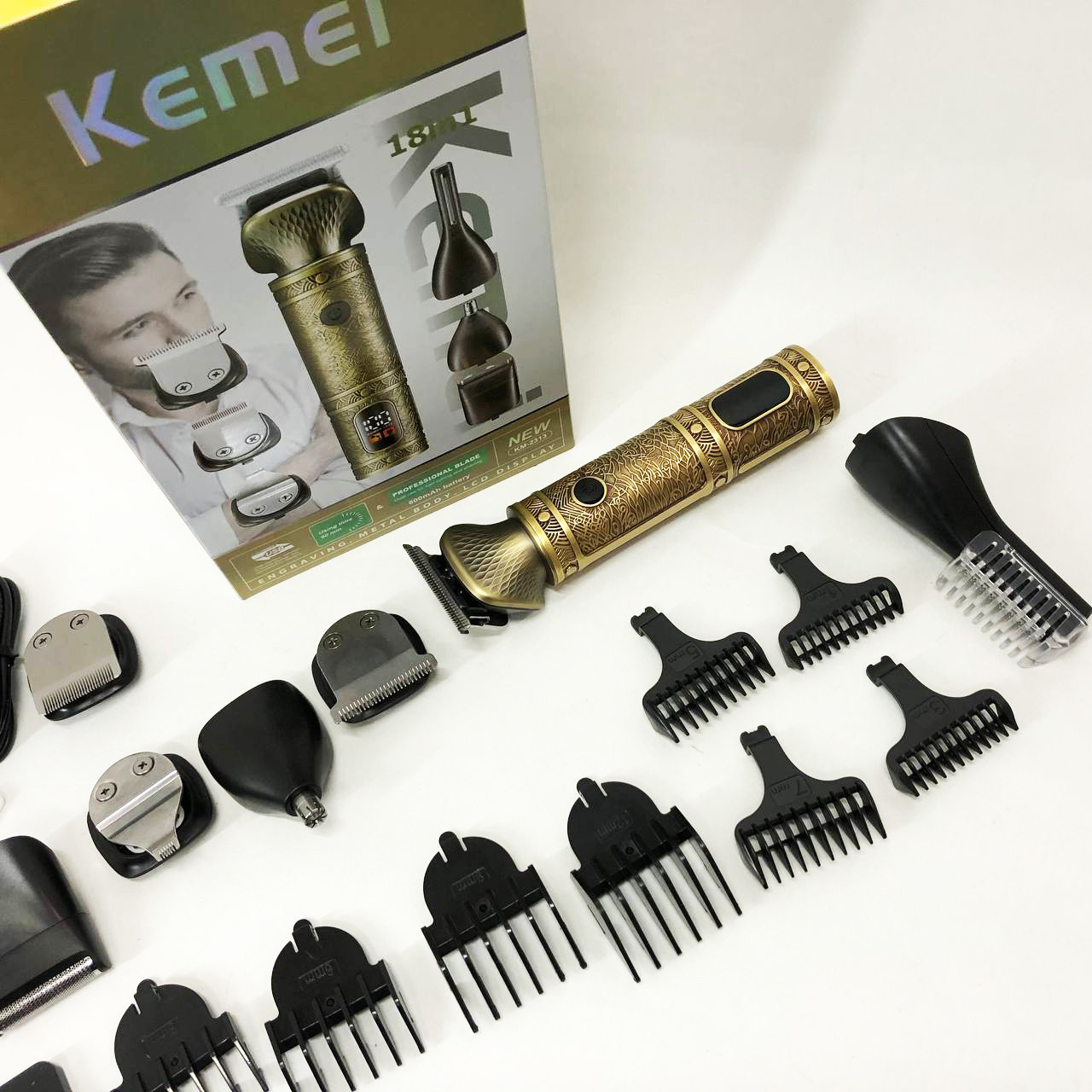 Тример 18 в 1 Kemei KM-2313, Універсальний тример для чоловіків гарні машинки для стриження волосся для дому