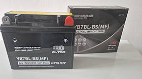 Акумулятор MOTO AGM (чорний) 12V  6Ah 140A (12N7B-BS) MF (залитий) YB7BL-BS