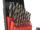 Набір свердел по металу hss 1–13 мм 25 шт geko t02002, набір свердел титан нітрид, фото 2
