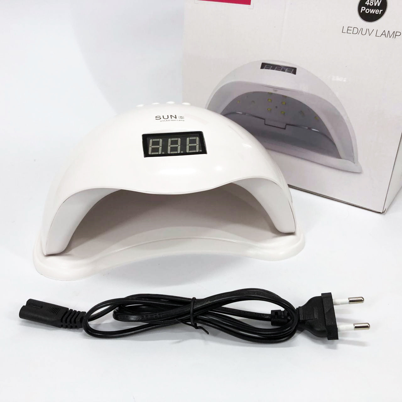 Лампа SUNUV SUN 5 PLUS 48W WHITE UV/LED для полімеризації, Професійна лампа для нігтів із таймером