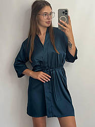 Халат жіночий ШОВКОВИЙ СМАРАГД 074/22