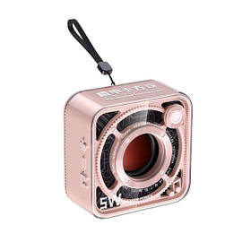 Портативна мініколонка 5W BT/TF/USB/AUX 5 Вт, рожева