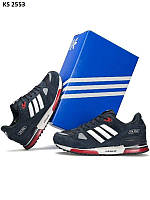 Кросівки чоловічі замш + текстиль сині 41 42 43 44 45 46 Adidas ZX 750 Navy White