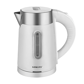 Електрочайник Sokany SK-0808W дисковий 1 л, білий