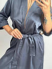 Халат жіночий ШОВКОВИЙ ГРАФІТ 074/22, фото 2