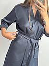 Халат жіночий ШОВКОВИЙ ГРАФІТ 074/22, фото 5