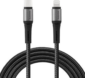 Кабель Glasscove Braid Type-C - Lightning 30W 1.2 м (GB-CL130BK) (00729) Black