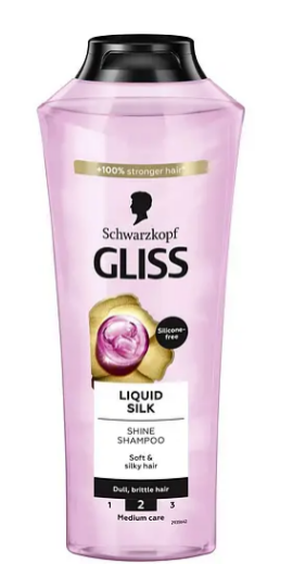 Шампунь Gliss Liquid Silk для блиску ламкого і тьмяного волосся 400 мл