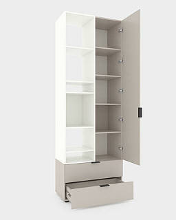 Шафа Home A001L 800х420х2300 ЛДСП Кашемір - Білий Сніг