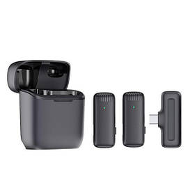 Комплект петличних мікрофонів бездротових J13 2 штуки з кейсом для заряджання