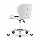 Крісло комп'ютерне на прогумованих колесах RIVELLO хромоване, матеріал екокожа, колір чорно білий, фото 3