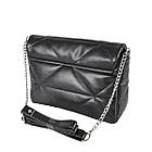 ЧОРНА — фабрична стьобана сумочка під клапаном, з ланцюжком, високої якості (Луцьк, 721), фото 10