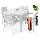 Садовий пластиковий стіл Олаф квадратний 90х90 см білий, фото 2