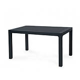 Садовий пластиковий стіл Ослі 150х90 см прямокутний чорний, фото 3