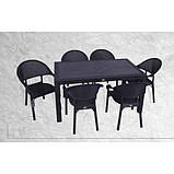 Садовий пластиковий стіл Ослі 150х90 см прямокутний чорний, фото 4