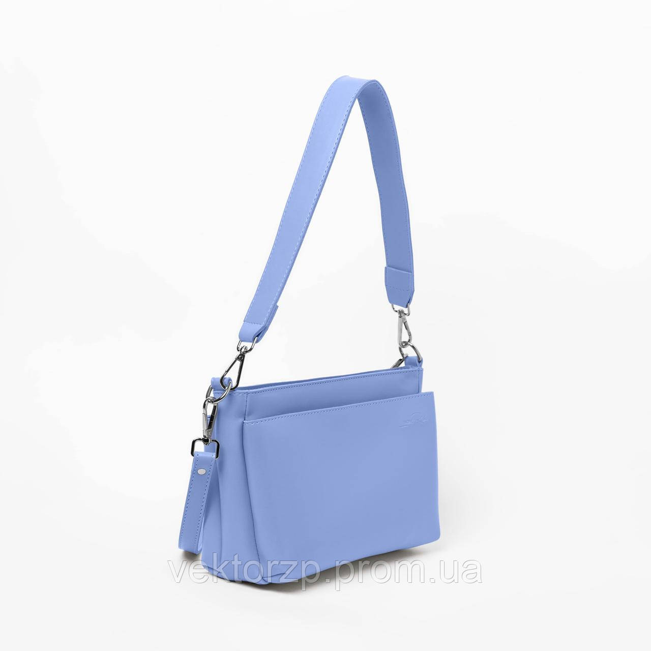 БЛАКИТНА - три відділення на блискавці - фабрична сумка високої якості (Луцьк, 754), фото 1