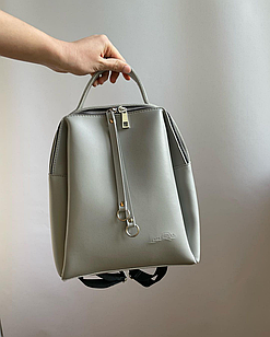 СІРИЙ — два відділення на блискавках - якісний, фабричний рюкзак, добре тримає форму (Луцьк, 660)