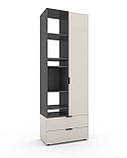 Шафа Home A001L 800х420х2300 ЛДСП Кашемір - Антрацит, фото 3