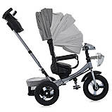 Велосипед триколісний дитячий з батьківською ручкою TURBO TRIKE MT 1007-8 Світло-сірий, фото 4