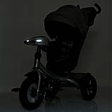 Велосипед триколісний дитячий з батьківською ручкою TURBO TRIKE MT 1007-8 Світло-сірий, фото 3