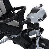 Велосипед триколісний дитячий з батьківською ручкою TURBO TRIKE MT 1007-8 Світло-сірий, фото 7