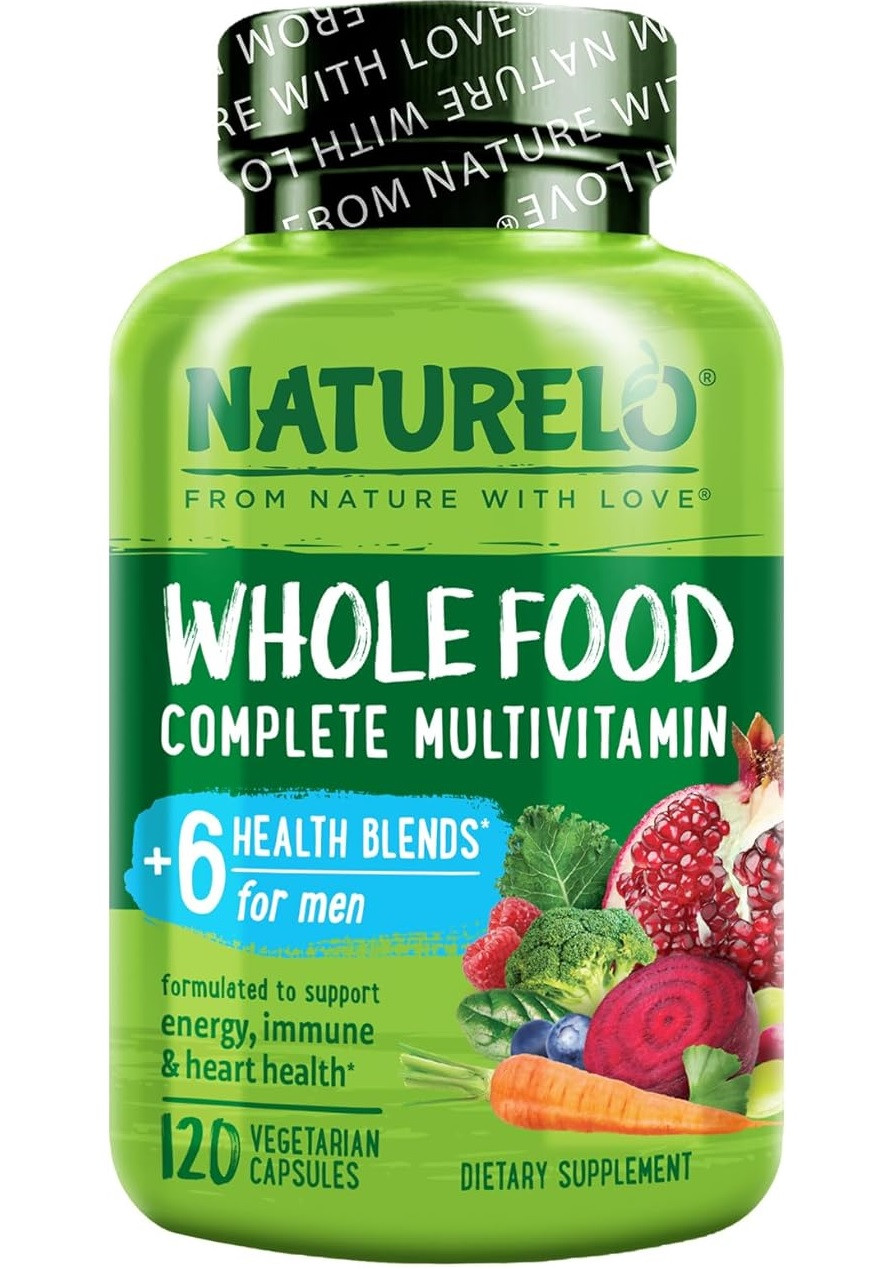 NATURELO Whole Food for Men Вітаміни для чоловіків з фруктів та овочів, 120 капсул на 30 днів. До 03/2026, фото 1