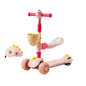 Дитячий самокат-трансформер CITY LINE K2 6в1, з шоломом, сидінням, кошиком та світлом, до 40 кг