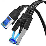 Високошвидкісний кабель патч-корд Cat 8 LAN 40 Gbps 2000 MHz Flat 0.5 метра, фото 2