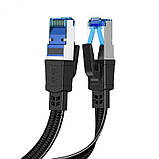 Високошвидкісний кабель патч-корд Cat 8 LAN 40 Gbps 2000 MHz Flat 0.5 метра, фото 3