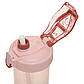 Пляшка шейкер для води спортивна пластик 0,8 літра, гумовий ущільнювач, трубочка + вінчик, рожева, фото 3