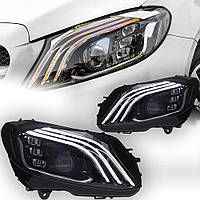 Передні світлодіодні фари для Mercedes-Benz C-Class W205 (2014–2020), моделі C180, C200, C260, C300 — проекційні лінзи з DRL