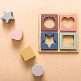 Логічна дошка C 64057 (60) сортер за формою, 4 гумових фігурки, в пакеті, фото 3