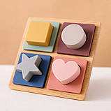 Логічна дошка C 64057 (60) сортер за формою, 4 гумових фігурки, в пакеті, фото 2