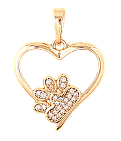 Кулон Xuping Позолота 18K «Сердечко з лапкою» для ланцюжка до 6мм