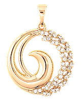Кулон Xuping Позолота 18K «Колечко з кришталевою гілочкою» для ланцюжка до 5мм