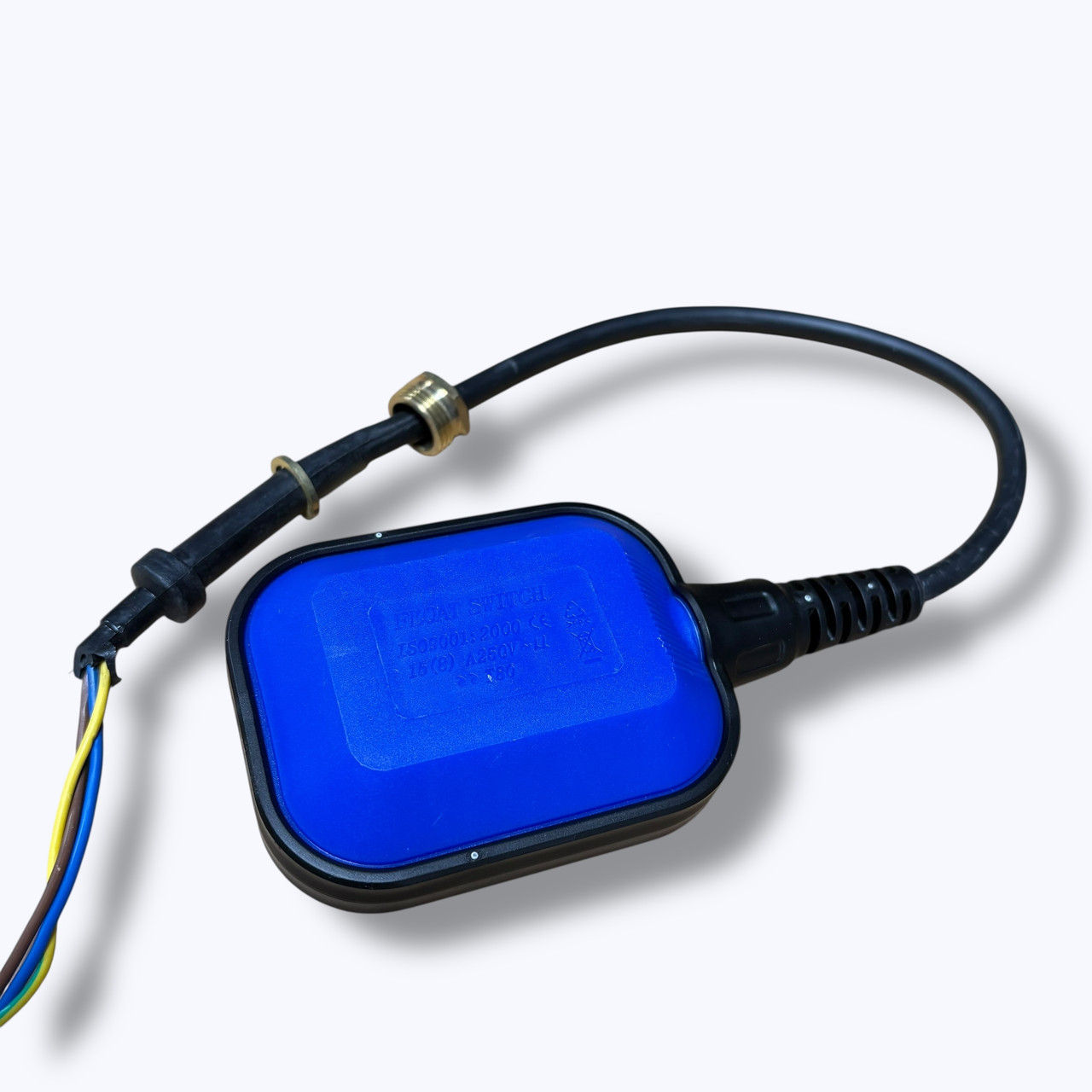 Поплавковий вимикач для дренажних/фекальних насосів (кріплення під гайку), фото 1