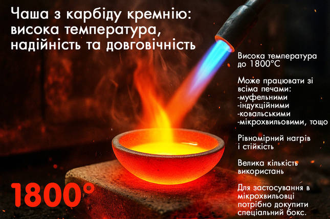 Тигель, чаша для плавлення металів SiC ⌀70×24 мм до 1800°C, фото 1