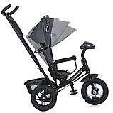 Велосипед триколісний дитячий з батьківською ручкою TURBO TRIKE MT 1006-2 Графітовий, фото 5