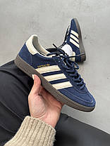 Жіночі кросівки Adidas Handball Spezial Night Indigo Blue Cream Адідас Спешіал сині Індиго замша, фото 6