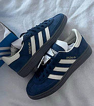 Жіночі кросівки Adidas Handball Spezial Blue White Night Indigo Адідас Спешіал Індиго сині замша демісезон, фото 3