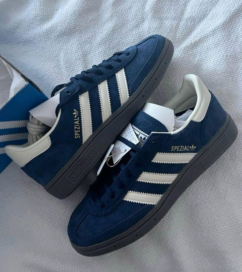 Жіночі кросівки Adidas Handball Spezial Night Indigo Blue Cream Адідас Спешіал сині Індиго замша