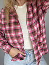 Сорочка ФЛАНЕЛЬ КЛІТИНКА жіноча HARISMA РОЖЕВО-ШОКОЛАДНА 111, фото 4