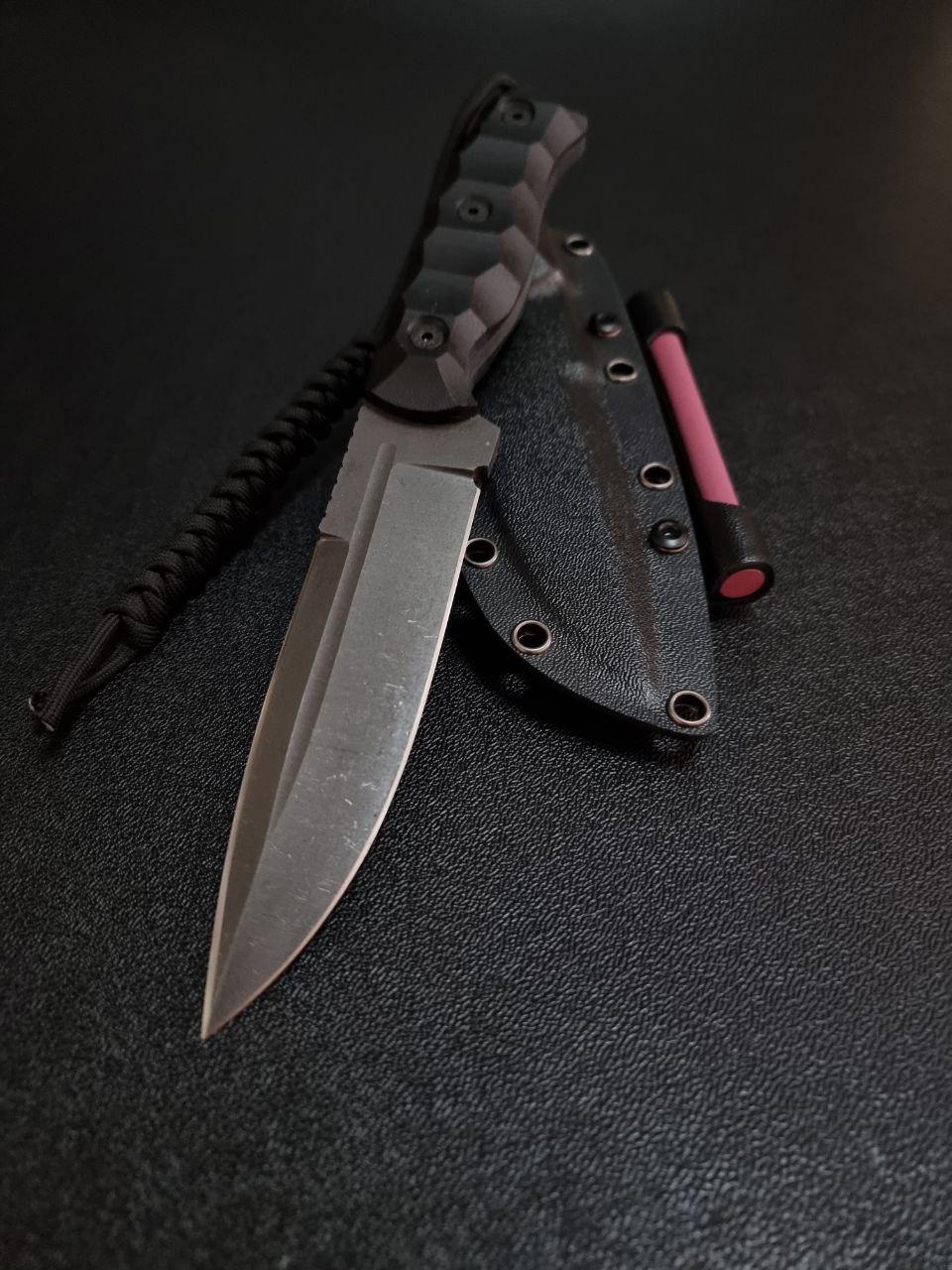 Ніж ручної роботи воїн з гравіюванням, фото 1