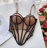 Сексуальний корсетний топ із чашкою – тілесний S (КОРС-ЧОР-КІС-БЕЖ), фото 6