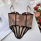 Сексуальний корсетний топ із чашкою – тілесний S (КОРС-ЧОР-КІС-БЕЖ), фото 7