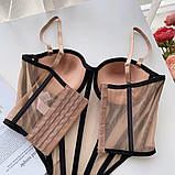 Сексуальний корсетний топ із чашкою – тілесний S (КОРС-ЧОР-КІС-БЕЖ), фото 8