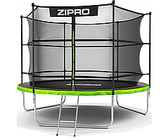 Батут Zipro Jump Pro з внутрішньою сіткою 312 см чорно-зелений