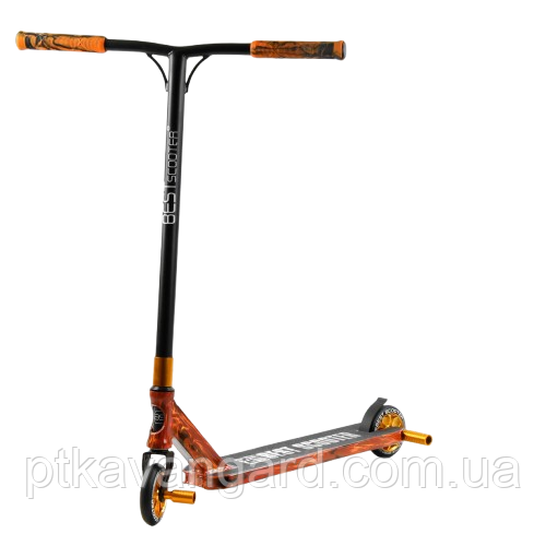 Трюковий самокат Best Scooter Вогняний колеса 110 мм Пеги HIC-система анодований, фото 1