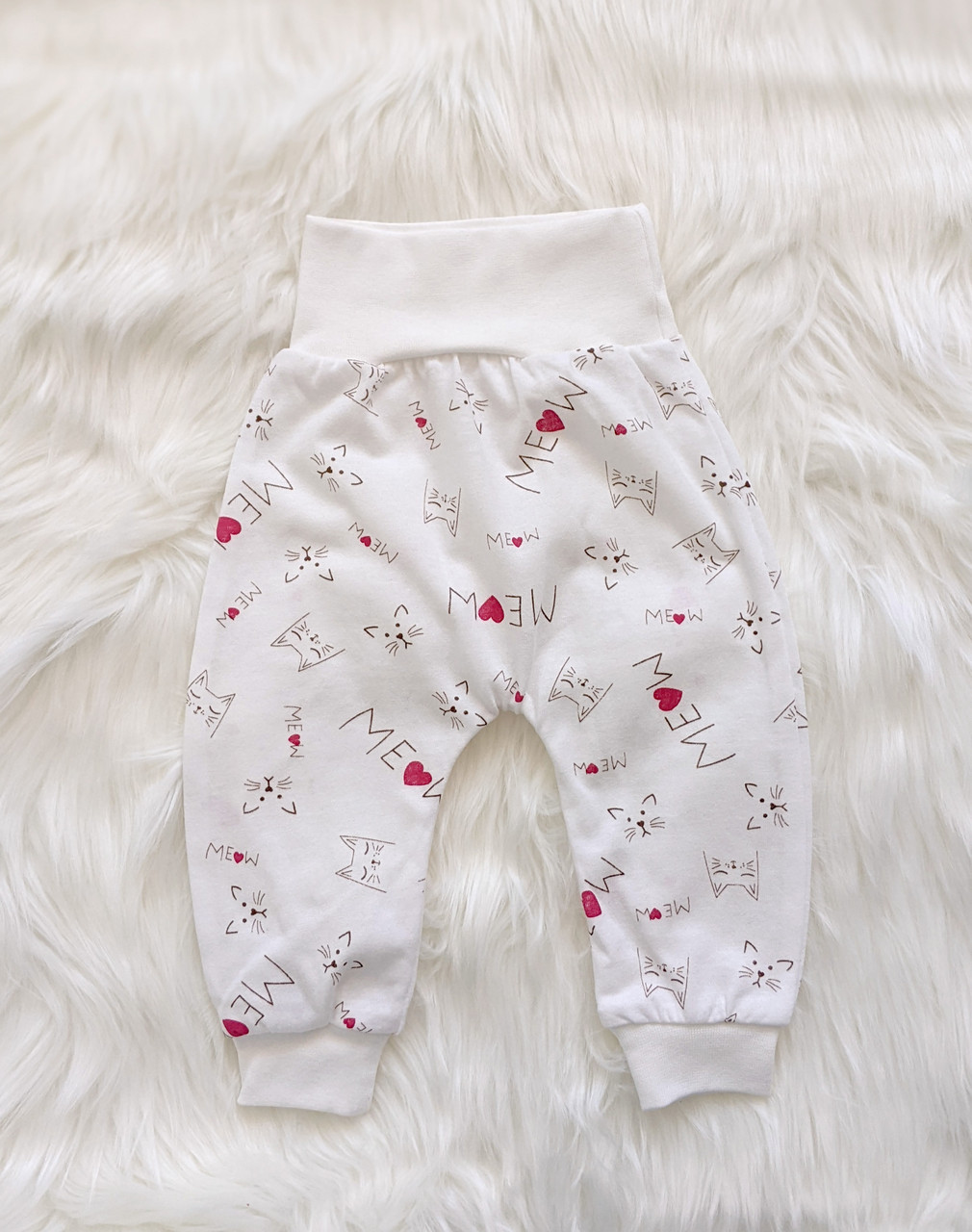Штанці для малюків MEOW (молочний, зовнішні шви), фото 1