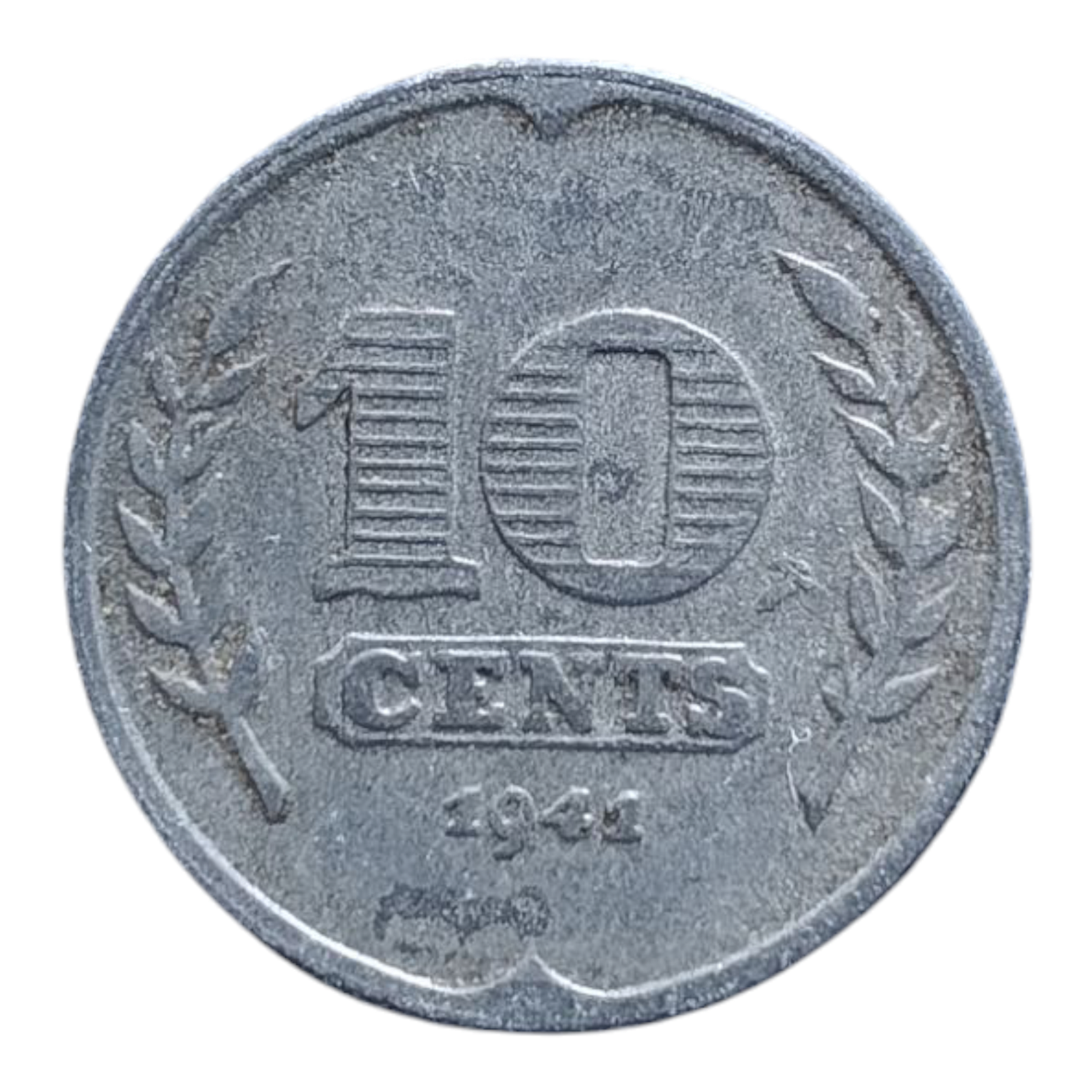 Нідерланди 10 центів, 1941 Три тюльпани (цинк), фото 1
